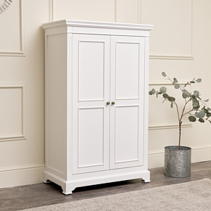 White Two Drawer Bedside Table 