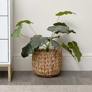 Woven Grass Storage Basket Planter - Small