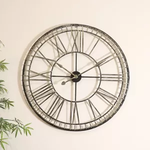 Extra Large Rustic Gold Skeleton Wall Clock 102cm x 102cm