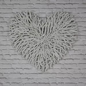 Large Cream Twig Heart Wall Art