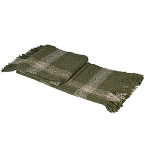 Large Forest Green & Cream Knitted Throw - 160cm x 135cm