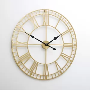 Large Gold Skeleton Wall Clock 80cm x 80cm