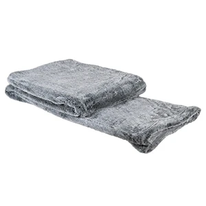 Large Light Grey Faux Fur Throw - 180cm x 135cm