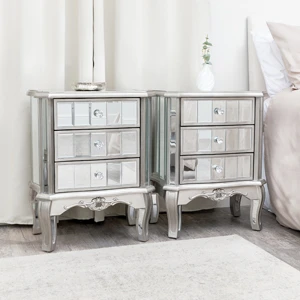 Pair of 3 Drawer Bedside Tables