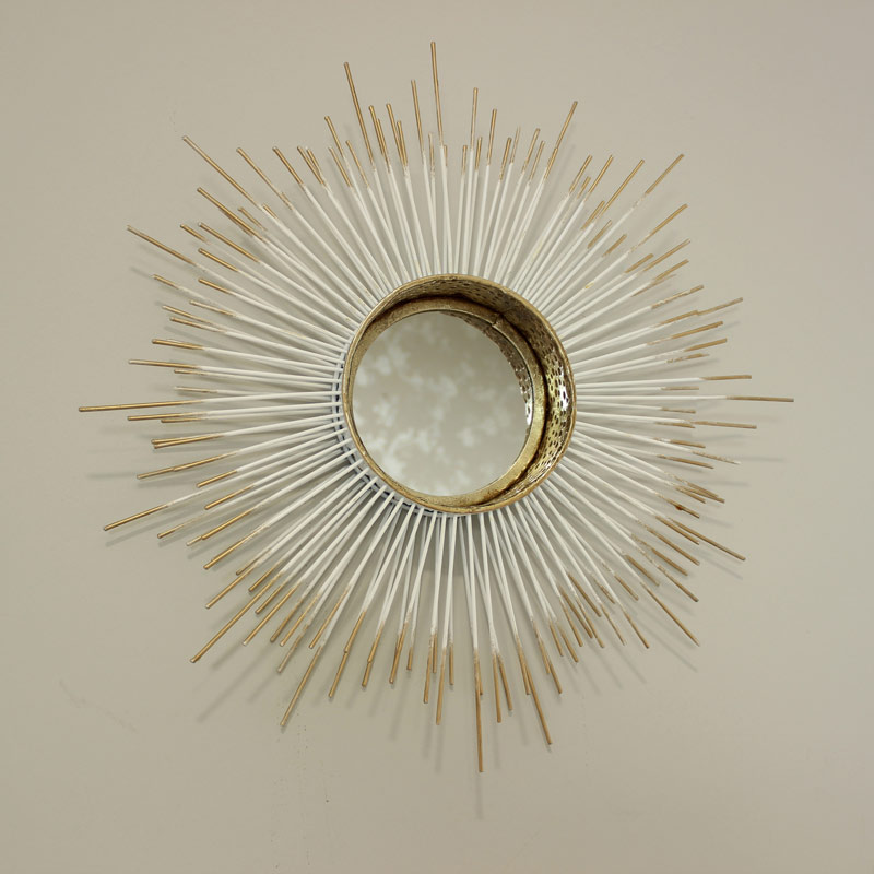 Metal Sunburst Wall Mirror